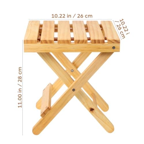 BCOATH Folding Side Table Small Folding Table Wooden Portable Outdoor for Garden Camping Beach Picnic Wine Serving Desk Plant Stand 28.00 X 26.00 X 26.00 cm — view 3