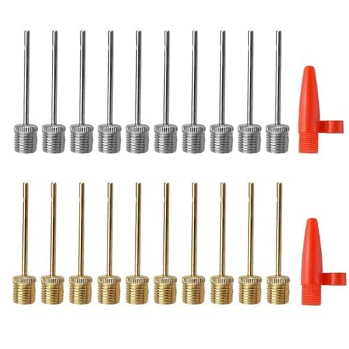 Bjotfhy Ball Pump Needles - Durable Stainless Steel Inflation Pins for Sports Balls, 20-Pack with 2 Adapters