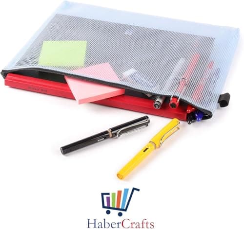 A5 Tuff Bag Zip Wallet Clear Plastic Wallets Zipped Pouch File Pencil Case Folder Water Resistant Reinforced Heavy Duty Mesh Bags (Fits A5-1 Pack) — view 4