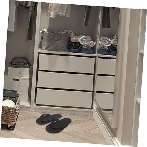 HOMOCONO Fold up Flip Flops 12 Pairs EVA Spa Slippers Black — view 3