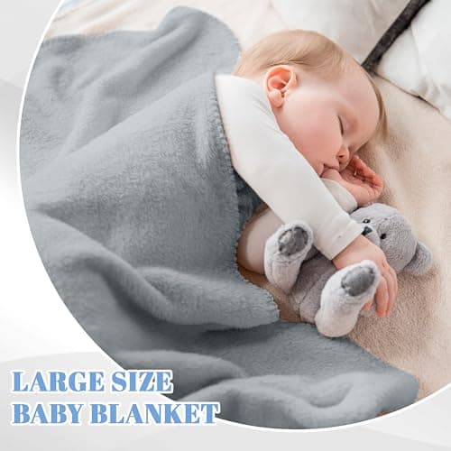 10 Pack Nursery Cot Blanket, 100 x 120 cm Grey Daycare Toddler Blanket — view 5