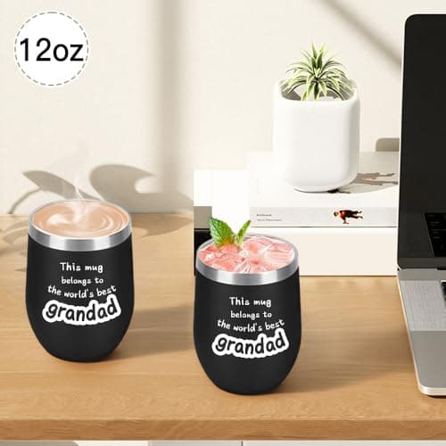 Huaceary Best Grandpa Gifts 12oz Travel Mug, Fathers Day Grandad Gift for Grandad Birthday Gifts for Grandpa Presents for Grandads Gramps Gift for Men Christmas Valentines Grandads — view 4