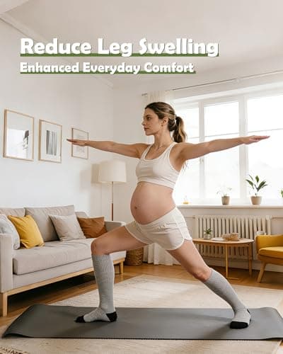 SukModen Bamboo Compression Socks for Women & Men, 2 Pairs, 15–20mmHg — view 5