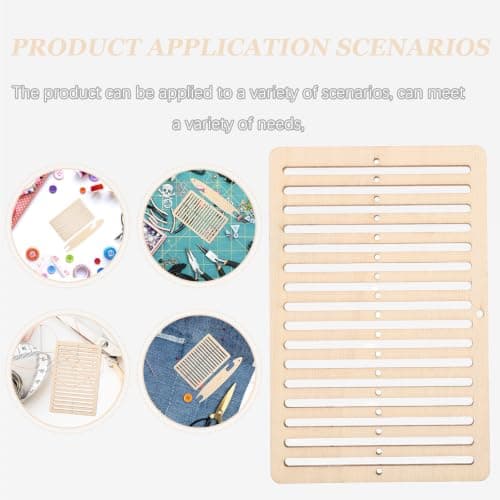 JUMPLAWN Wooden Weaving Loom Kit 3 Sets with Shuttles and Heddle Bars — view 3