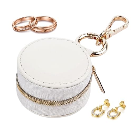 Travel Ring Holder - Ring Holder Pouch | Necklace Organizer | Organizer Pouch with Zipper Closure Box Backpack Women Girls Sports Gym Car Work Travel Storage Accessory Compact Portable Bag — view 3