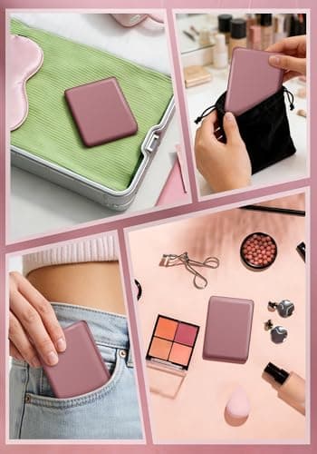 Compact Mirror, Rechargeable Magnifying Makeup Mirror with Light 30X Rose — view 6