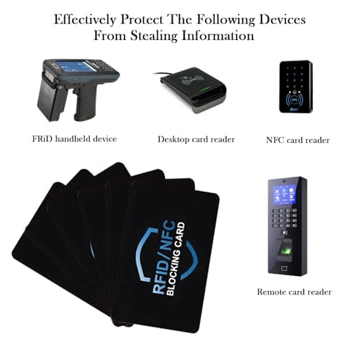 SiHuiTu RFID Blocking Card 6 Pack, Credit Card Protector, Anti-Theft NFC Blocker, Contactless Card Protection Shield for Wallets (Black-Blue) — view 3
