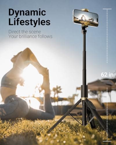 Vimose 62" Phone Tripod Stand, All in 1 Selfie Stick with Remote — view 3