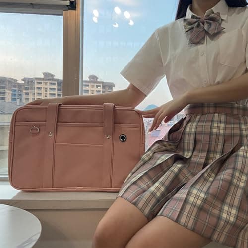 Budiniao Premium Leather Laptop School Bag - Large Capacity Lightweight Japanese Student Uniform PU - Wide Application (Coffee) — view 3