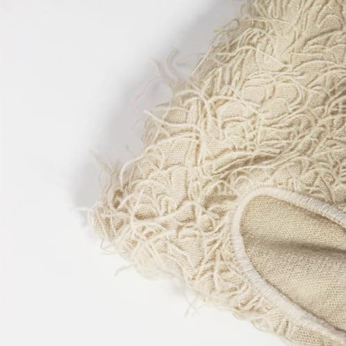 Malaxlx Distressed Balaclava Ski Mask Beige Knitted Balaclava Shiesty Full Face Mask Winter Windproof Beanie Neck Warmer for Men Women — view 5