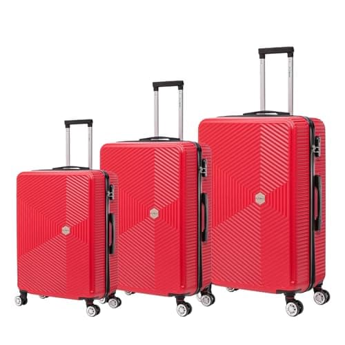 FLYMAX 29" Large Suitcases on 4 Wheels Lightweight Hard Shell Luggage Durable Check in Hold Luggage Built-in 3 Digit Combination Red 106L — view 2