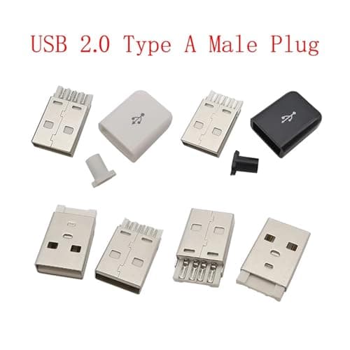 10Pcs USB Connectors Type C/USB 2.0 A Male Female Assembly Adapter DIY Soldering Repair Data Charging Plug Socket(Lavender) — view 5