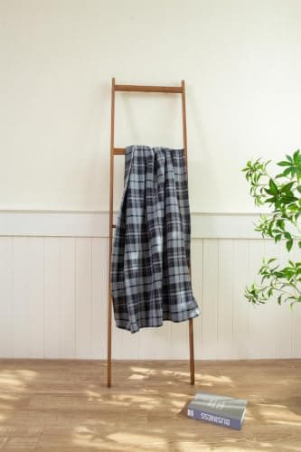 Adore Home 150x200cm Double Tartan Check Fleece Throw Blanket Grey — view 6