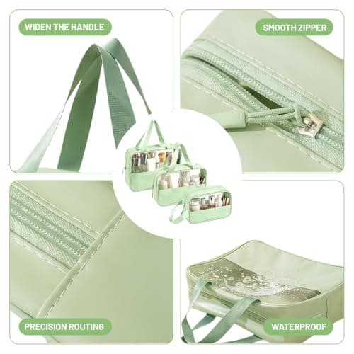 Clear Travel Toiletry Bag 3 Pack, Waterproof PVC Wash Bag Set — view 6