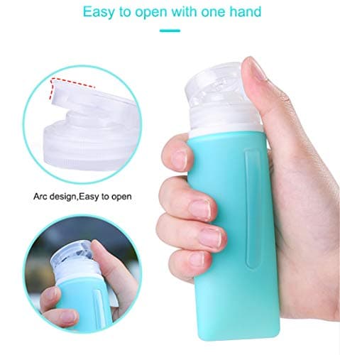 JasCherry 4 Pcs Mini Leakproof Silicone Travel Bottles Set - TSA Carry On Approved BPA Free - Squeezable Portable Storage Soft Reusable Bottle for Shampoo, Sunblock, Toiletries Etc (37ml) — view 6