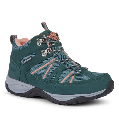 Northwest Territory Women's Brock Waterproof Suede Leather Walking Boots (Turquoise, 7, UK Footwear Size System, Adult, Women, Numeric, Medium, 7)