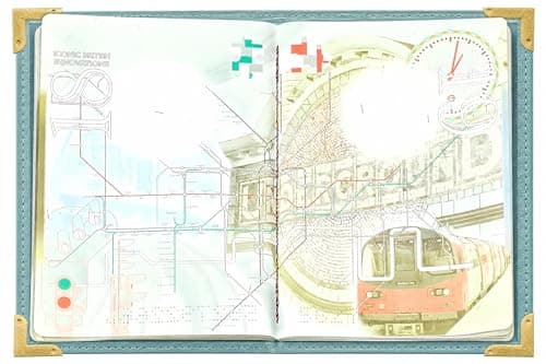 StoneMaxi UK British Passport Holder PU Leather Travel Wallet with Gold Embossed Design (Light Blue) — view 5