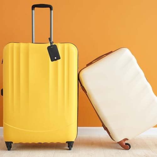 PATIKIL 2 Pack Luggage Bag Tags, PU Leather Suitcase Name Tags with Snap Travel Label Luggage Identifier Privacy Protection Travel Accessories, Blue — view 4