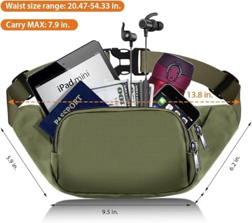 JAUSFETS 3 Pockets Bumbags Waterproof Large Capacity Waist Pack — view 5