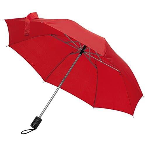 Mens Ladies Small Pocket Telescope Umbrella Compact Folding (Red)