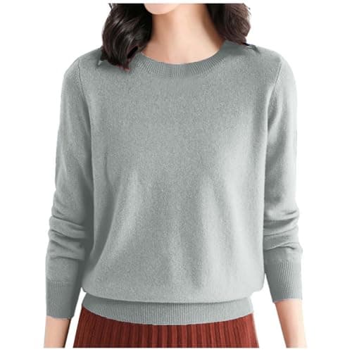 Women's Merino Wool Base Layer Crewneck Long Sleeve Tee for Hiking, Travel, and Outdoor Adventures, Moisture-Wicking and Odor-Resistant Pullover Top (Grey, XXL)