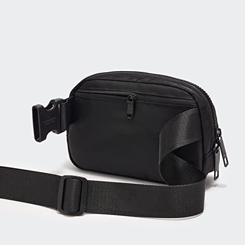 Pander Double Zipper Fanny Pack Nylon Everywhere Belt Bag, Fashion Waist Packs for Women with Adjustable Strap, 1L. (Black) — view 3