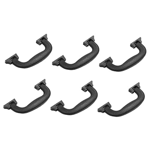 Homoyoyo 6pcs Black Plastic Luggage Handles with Foldable Design and Easy Installation, Suitable for Travel Bags and DIY Suitcase Repairs