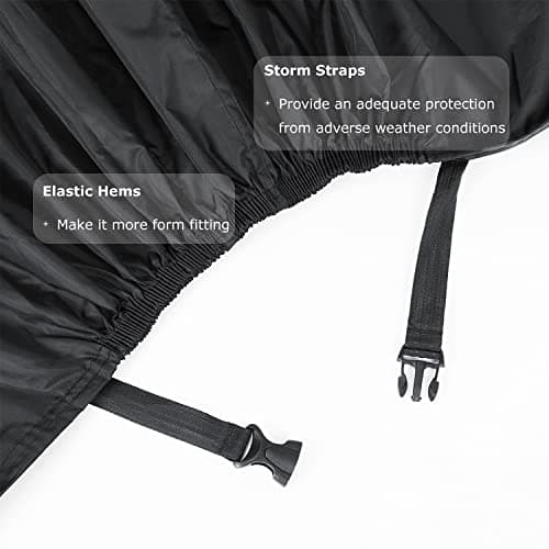 BEEWAY Bike Cover, Waterproof Bicycle Cover Indoor Outdoor Storage - 210T Nylon with Pu Coating, Safty Straps, Lock-holes, Fits for Most Bikes up to 29" — view 6
