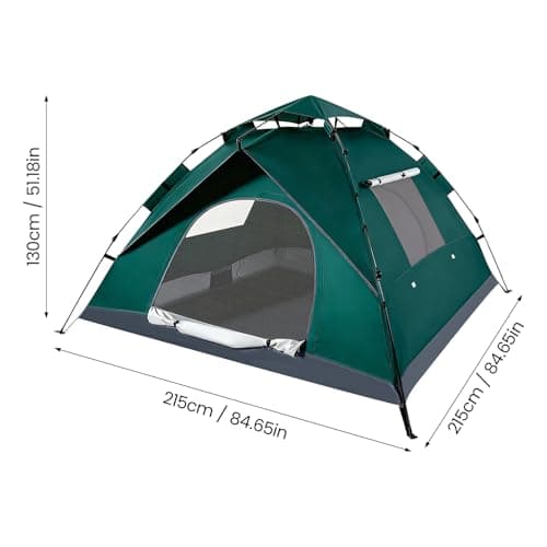 BREEZENEST Pop Up Tent for 4 Person, Automatic Instant Camping Tent with Upgraded 210D Oxford, Waterproof Windproof & Insect Proof for 3 Seconds Quick Setup, Perfect for Outdoor, Hiking Family Camping — view 4