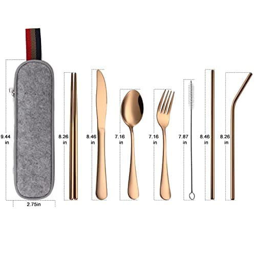 DEVICO Travel Cutlery Set, Stainless Steel Camping Cutlery Set for 1 — view 2