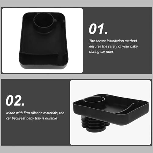 MOBUTOFU Car Seat Tray Organizer for Travel and Car Rides Black — view 5