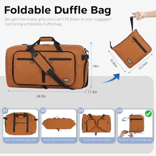 Fmeida 65L Foldable Travel Duffle Bag Waterproof Holdall Luggage Bags — view 3