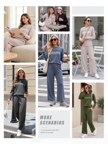 YloveM Womens Lounge Set 2 Piece Co Ord Outfit Ladies Tracksuit Sets — view 5