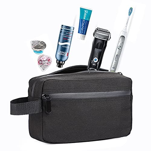 Toiletry Bag for Men, Etercycle Portable Travel Wash Bag, Waterproof Toiletries Cosmetic Organizer Bag, Gym Shaving Shower Bathroom Bag, Dopp Kit Make Up Bag with Handle (Black) — view 2