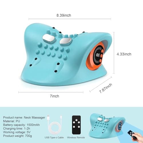 Electric 4-in-1 EMS Neck Massager with Heat, 3 Modes, 6 Intensities — view 5