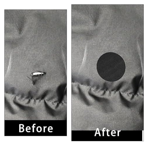 5 Sheets Puffer Jacket Repair Patch, Self Adhesive Down Coat Repair Patch, Black Waterproof Fabric Repairs Patches, Seamless Stick on Patches, for Clothes, Inflatables, Sleeping Bags Holes Fixing — view 4