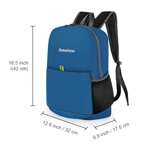 Bekahizar Small Rucksack 15L Packable Backpack Hiking Daypack Foldable Day Bag For Men Women Teens Travel Camping City Walking Mountaineering Climbing (Dark Blue) — view 2