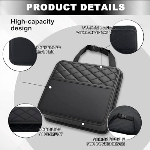 Car Back Seat Organizer,Pu Leather Seat Storage Bag,Hanging Car Tidy(Black) — view 3