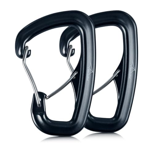 Travel Bird Heavy Duty Carabiner Clip Hook 8KN, Ultra-Light Aluminum Caribeaners with Double Door D-Shape, for Hammock, Camping, Hiking, Backpacking, Dog Leash, Keychain Clip