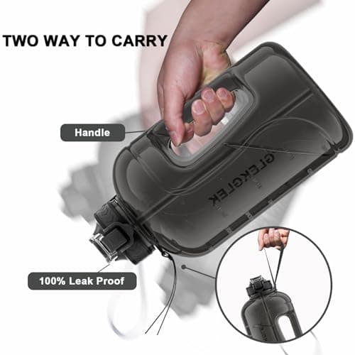 GLEKGLEK 3L Water Bottle with Straw, BPA Free, Black — view 5