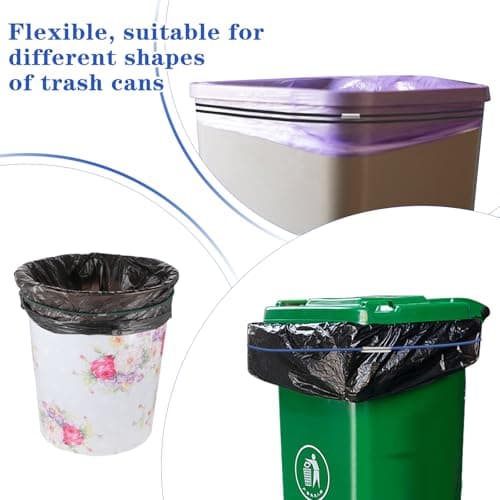 4 Pack Trash Can Bands Trash Bag Holder Trash Can Rubber Bands for 13 to 30 Gallon Garbage Cans Trash Bag Clips Elastic Bands Garbage Bin Elastic Strap for Home Office — view 4
