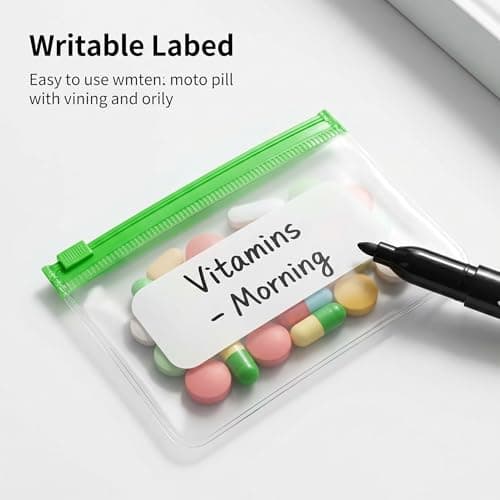 maykawe A8 Waterproof Pill Organiser,14 Color-Coded Pouches 7-14 Day Binder Style,Portable Zippered Storage for Travel & Daily Vitamins — view 5