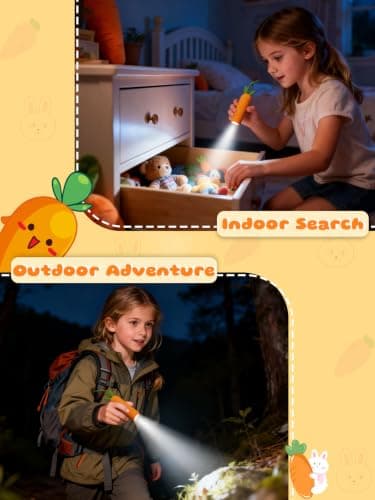 CoolGift Mart Kids Silicone Torch, Dimmable Flashlight for Toddlers Kids Boys Girls, Rechargeable Hanging Night Light for Camping, Night Walks and Home Use, Fun Animal Themed Portable Flashlight — view 4
