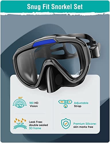 Lealinga Snorkel Set Adult Kid Panoramic View Snorkel Mask with Travel Bag — view 2
