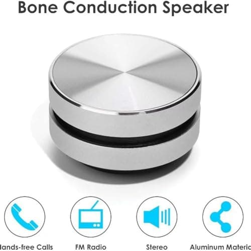 NISHZHU Portable Bluetooth Speaker Turns Anything Into A Speaker Wireless Bone Conduction Induction Vibration Easy to Use (Silver) — view 6