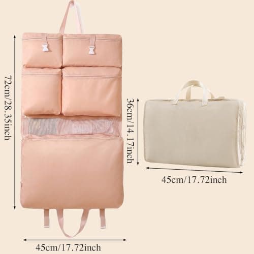 NIFTYY 6-in-1 Hanging Travel Organiser Bag with Waterproof Compartments – Foldable Luggage Storage Packing Cubes for Clothes – Portable Hanging Wardrobe for Business Trips (pink) — view 2