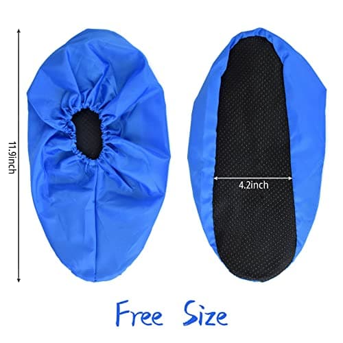 MELTU 1 Pair Reusable Shoe Covers, Non-Slip Washable Overshoes, Waterproof Boot Covers, Dustproof Overshoes for Household (Red) — view 3