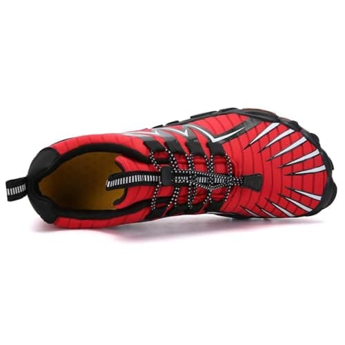 Mens Hiking Shoes Explorer - Healthy & Non-Slip Barefoot Shoes Womens Outdoor Walking Shoes Trekking Shoes(Red,7.5 UK) — view 4
