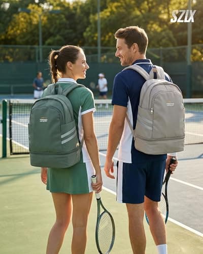 SZLX Gym Backpack for Women with Shoes Compartment & Wet Pocket Foldable Carry On Large Travel Laptop Backpack Waterproof Casual Daypack School Bag Sports Gym Bag for Swimming Yoga — view 2