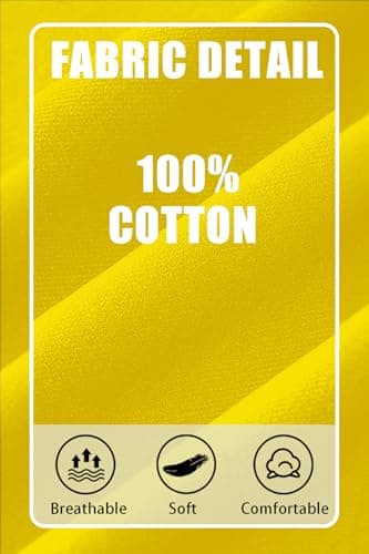 SMENG Men's Warm Winter Long Sleeve Base Layer, 100% Cotton Heavyweight Top, Cozy Insulating Undershirt for Autumn Yellow XXL — view 4